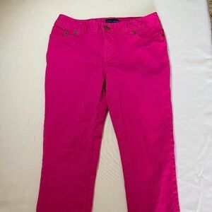 Ralph Lauren, Hot Pink with Blue Embroidered Logo Pant, GIrls Size 10